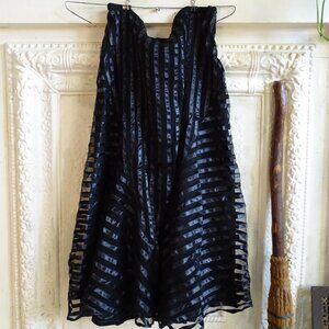 French Connection Black Ribbon Striped Full Lined Maxi Skirt - Size 6